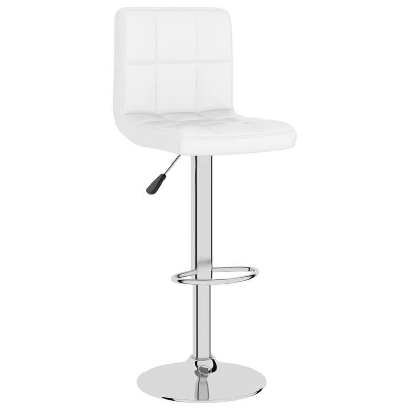 Tabouret de bar x1 chaise haute avec dossier en PVC blanc et acier DEC029449