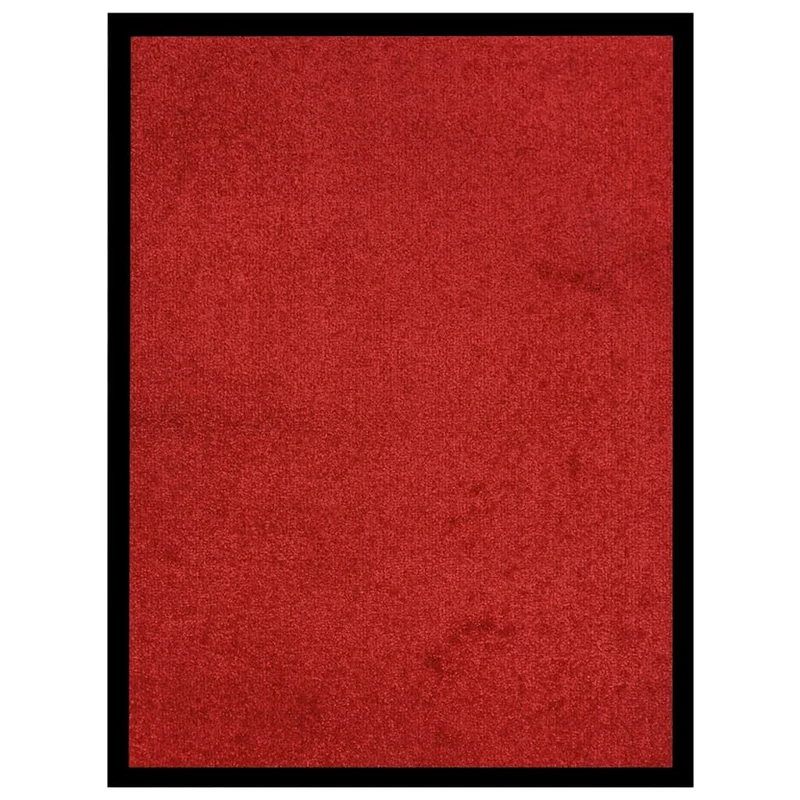 Paillasson de porte d'entrée 60 x 80 cm PP rouge et vinyle antidérapant DEC040659