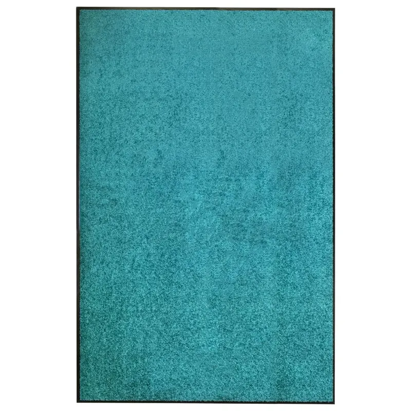 Paillasson lavable 120 x 180 cm polyamide Turquoise PVC antidérapant DEC040612