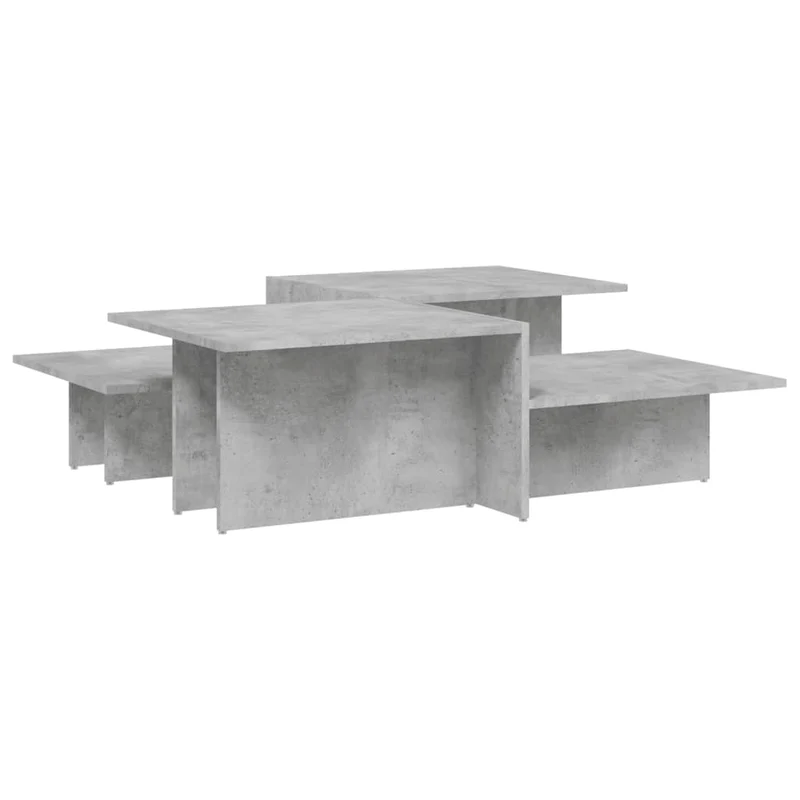 Lot de 2 tables basses de salon 111,5 x 50 x 33 cm en bois d'ingénierie gris DEC040409