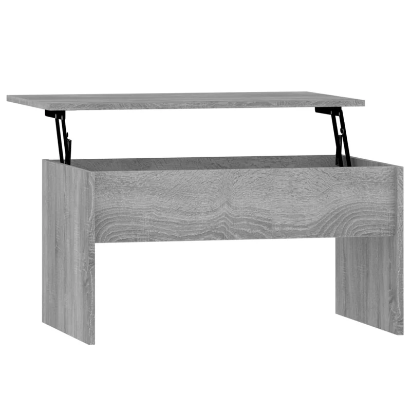 Table basse avec plateau relevable 80 x 50,5 x 41,5 cm bois d'ingénierie gris DEC040086
