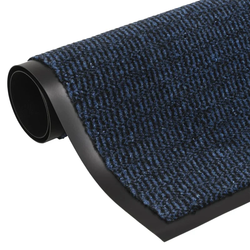 Paillasson touffeté 60 x 150 cm PP bleu et caoutchouc antidérapant DEC040665