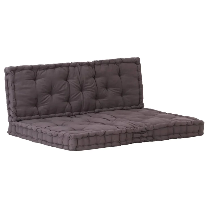 Coussins de palette canapé de sol dossier assise en coton anthracite DEC021324
