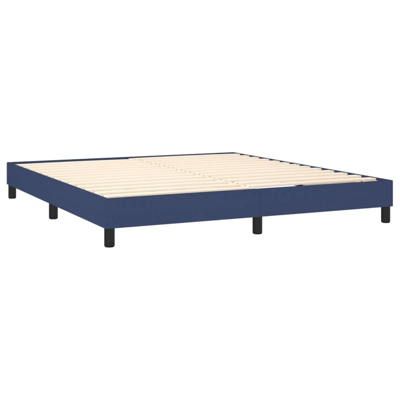 Sommier à lattes sur pieds cadre de lit 180x200 cm tissu bleu TDL0207334