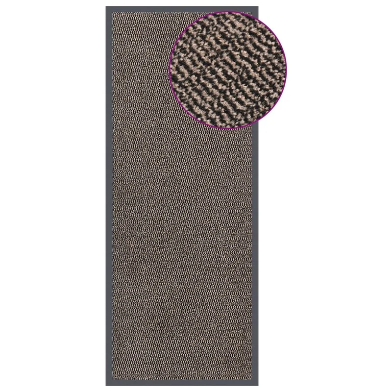 Paillasson touffeté 60 x 150 cm PP marron et caoutchouc antidérapant DEC040667