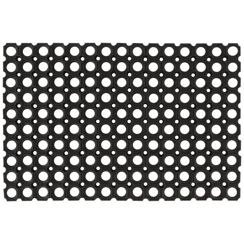 Paillasson rectangulaire fonction de drainage 40 x 60 cm caoutchouc noir DEC040646