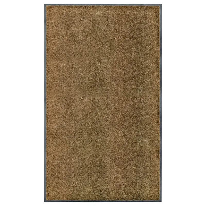 Paillasson lavable 90 x 150 cm polyamide marron et PVC antidérapant DEC040623