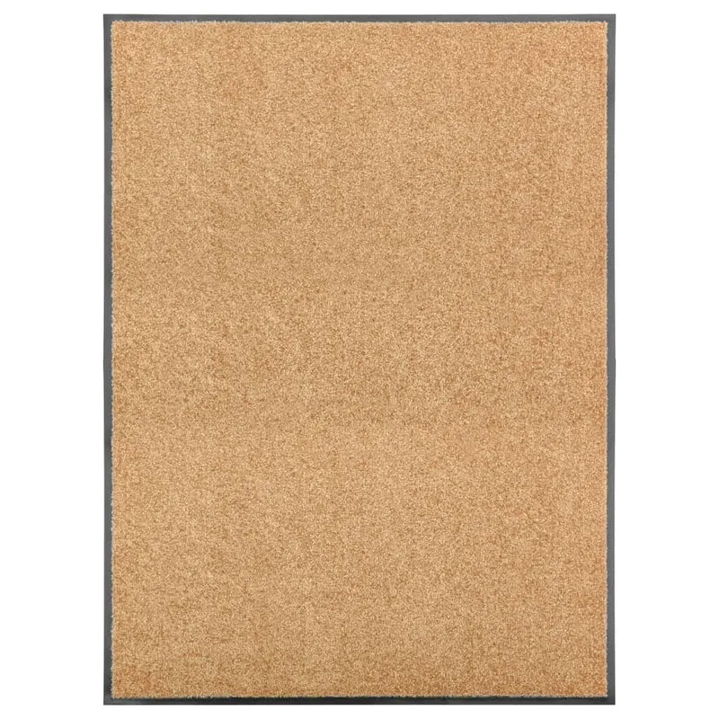 Paillasson lavable 90 x 120 cm polyamide crème PVC antidérapant DEC040610