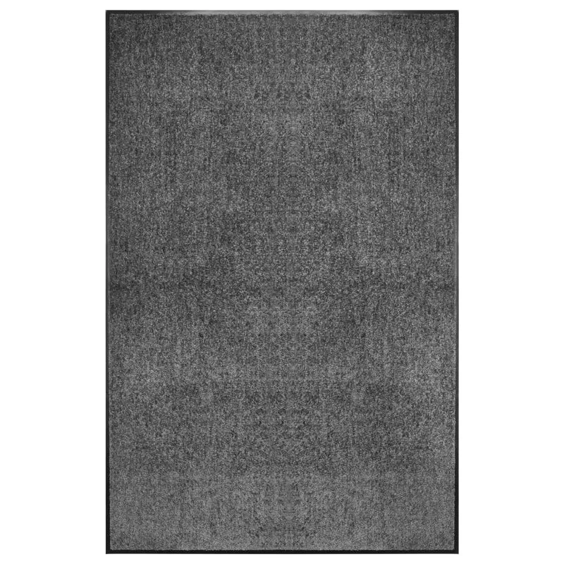Paillasson lavable 120 x 180 cm polyamide anthracite et PVC antidérapant DEC040599