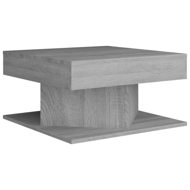 Table basse de salon design moderne 57 x 57 x 30 cm bois d'ingénierie gris DEC040051