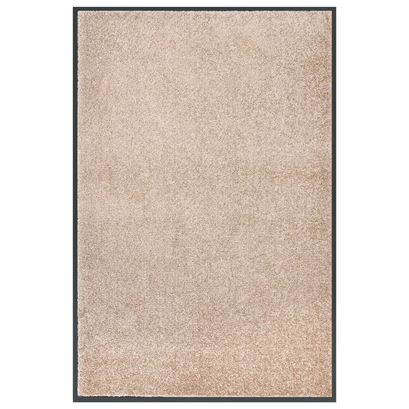 Paillasson porte d'entrée dessous antidérapant 80 x 120 cm PP torsadé vinyle beige DEC040589