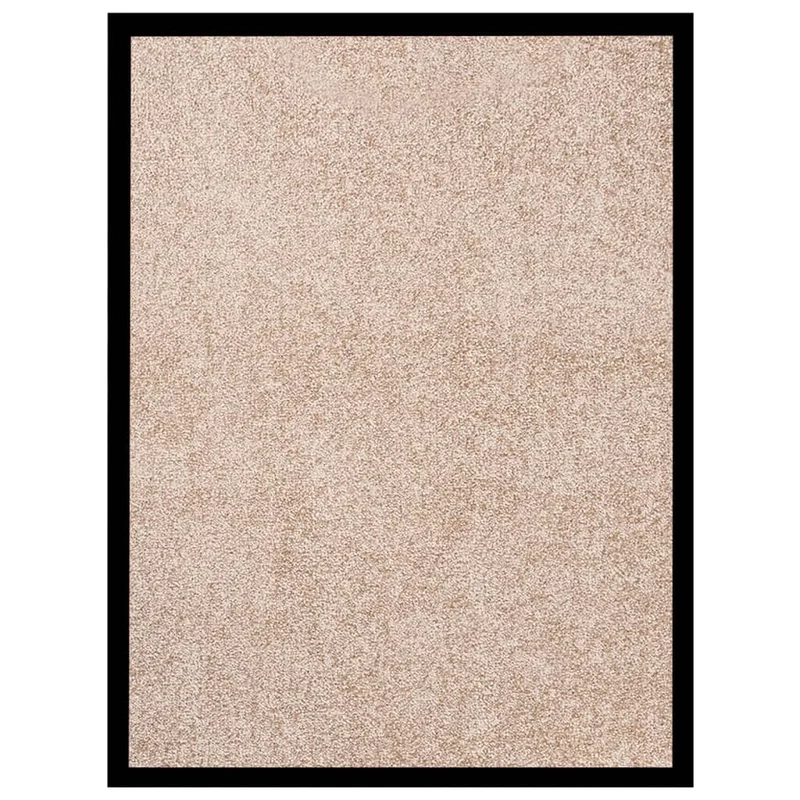 Paillasson de porte d'entrée dessous antidérapant 40 x 60 cm PP torsadé beige et vinyle DEC040585
