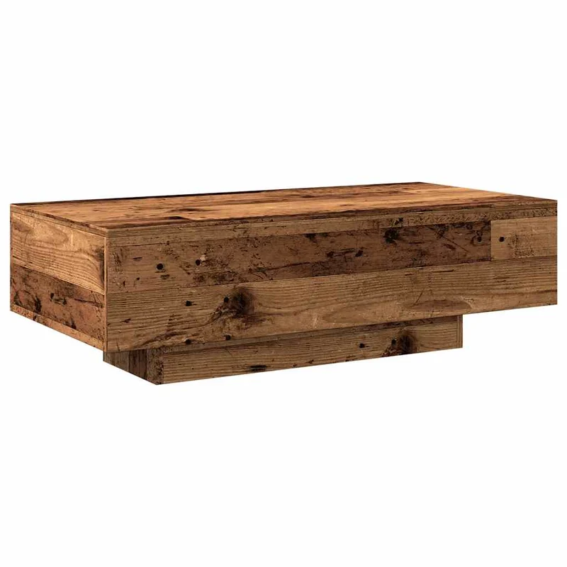 Table basse style rustique 100 x 49,5 x 31 cm bois d'ingénierie marron effet vieilli DEC040203