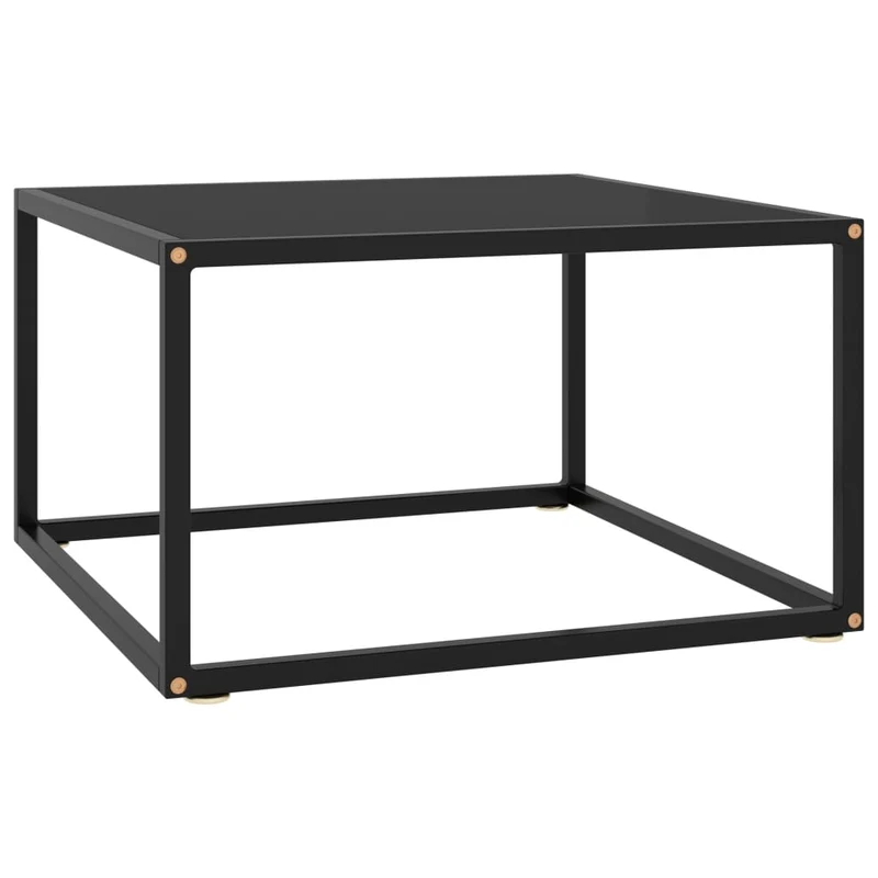 Table basse design moderne et contemporaine avec verre et acier noir 60 x 60 x 35 cm DEC039881