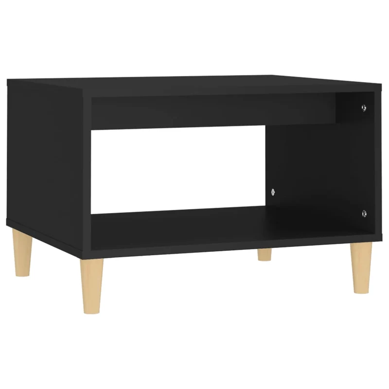 Table basse design moderne et contemporain 60 x 50 x 40 cm bois d'ingénierie noir DEC039711