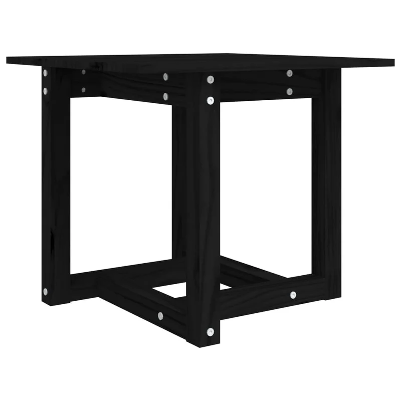 Table basse design simple 50 x 50 x 45 cm bois massif de pin noir DEC039673