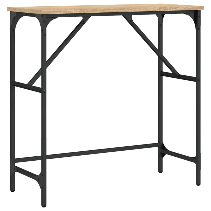 Table d'appoint style industriel 75 x 32 x 75 cm bois d'ingénierie et métal DEC031953