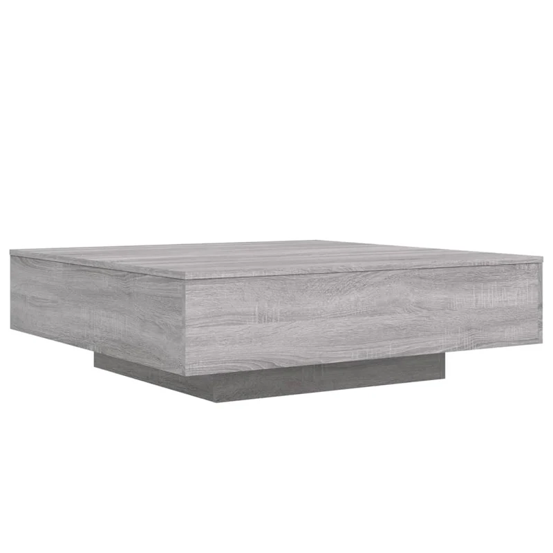 Table basse design moderne et contemporaine 100 x 100 x 31 cm bois d'ingénierie gris DEC039924