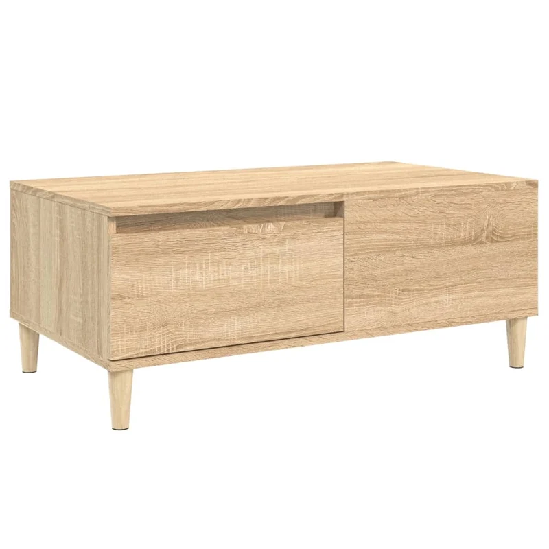 Table basse avec tiroir design rustique moderne 90 x 50 x 36,5 cm bois d'ingénierie couleur chêne DEC039046