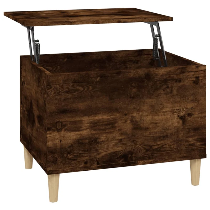 Table basse avec plateau relevable design rustique 60 x 44,5 x 45 cm bois d'ingénierie marron DEC038442