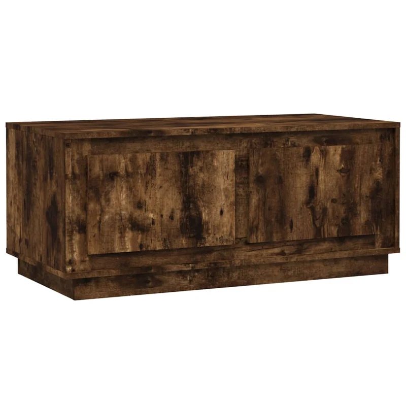 Table basse avec 2 compartiments design moderne et contemporaine 102 x 50 x 44 cm bois d'ingénierie marron DEC038373