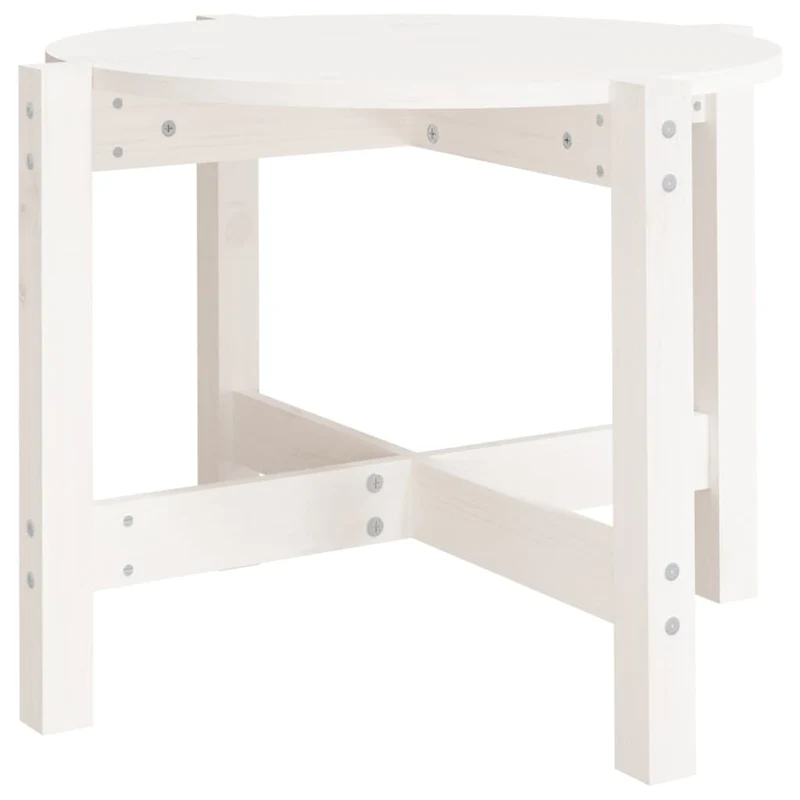 Table d'appoint design simple Ø 62,5 x 45 cm bois massif de pin blanc DEC038210