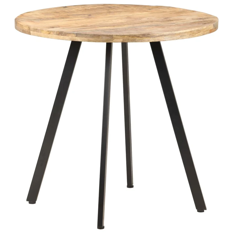Table d'appoint diamètre 80 cm hauteur 75 cm style industriel en bois de manguier brut et fer DEC036633