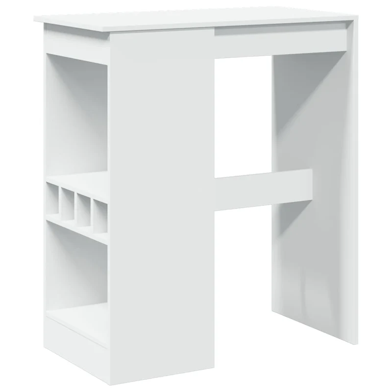 Table d’appoint multifonction avec étagères 90 x 47,5 x 103,5 cm en bois d'ingénierie blanc DEC036357