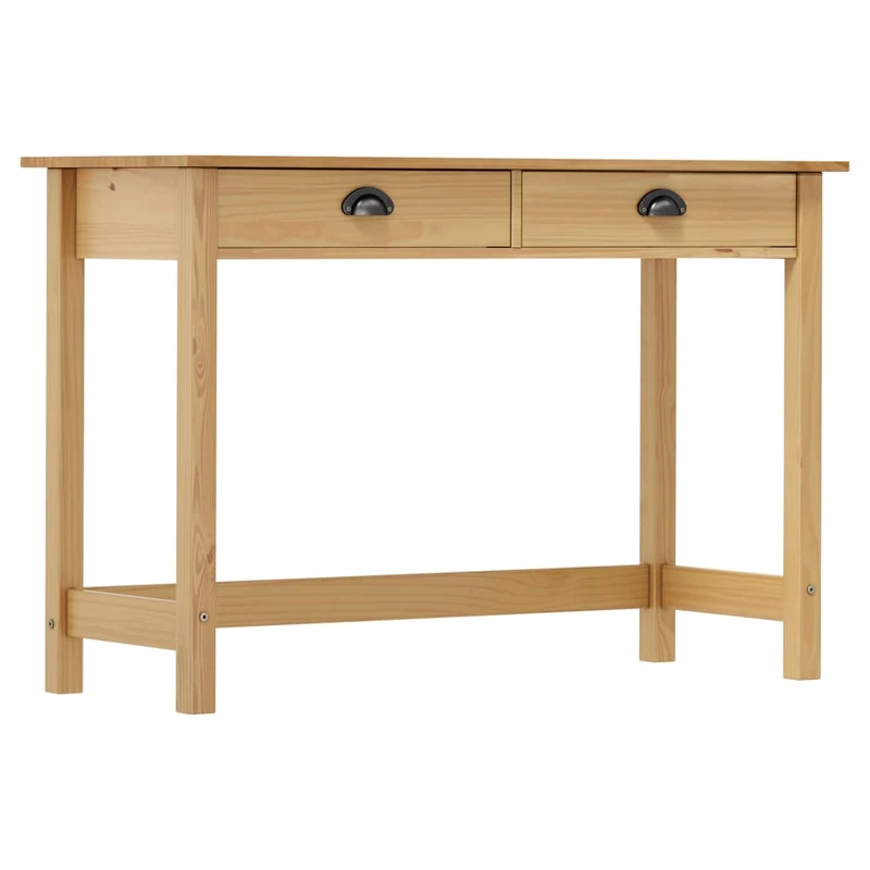 Meuble console d'entrée moderne avec tiroirs 110 x 45 x 74 cm bois de pin marron miel DEC032026