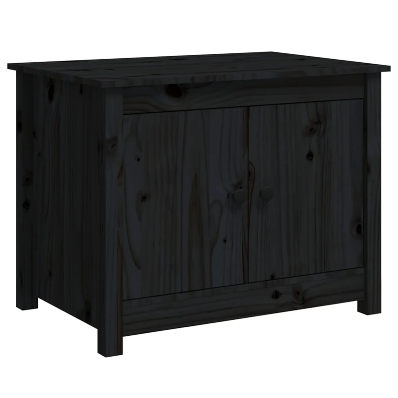 Table basse 4 compartiments design rustique classique 71 x 49 x 55 cm bois massif de pin noir DEC039744