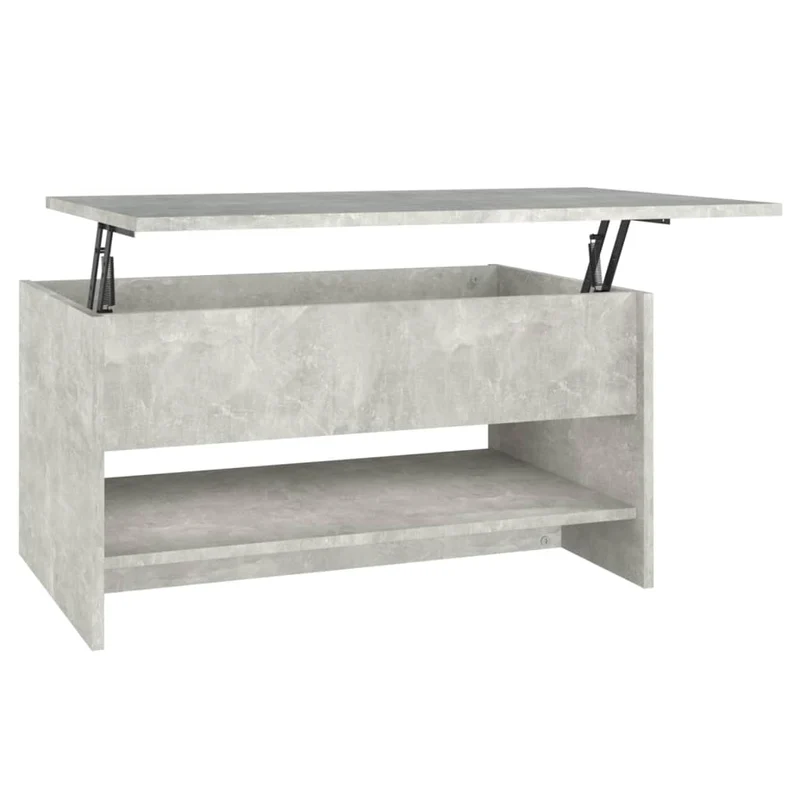 Table basse avec plateau relevable style contemporain et épuré 80 x 50 x 40 cm bois d'ingénierie gris DEC039340