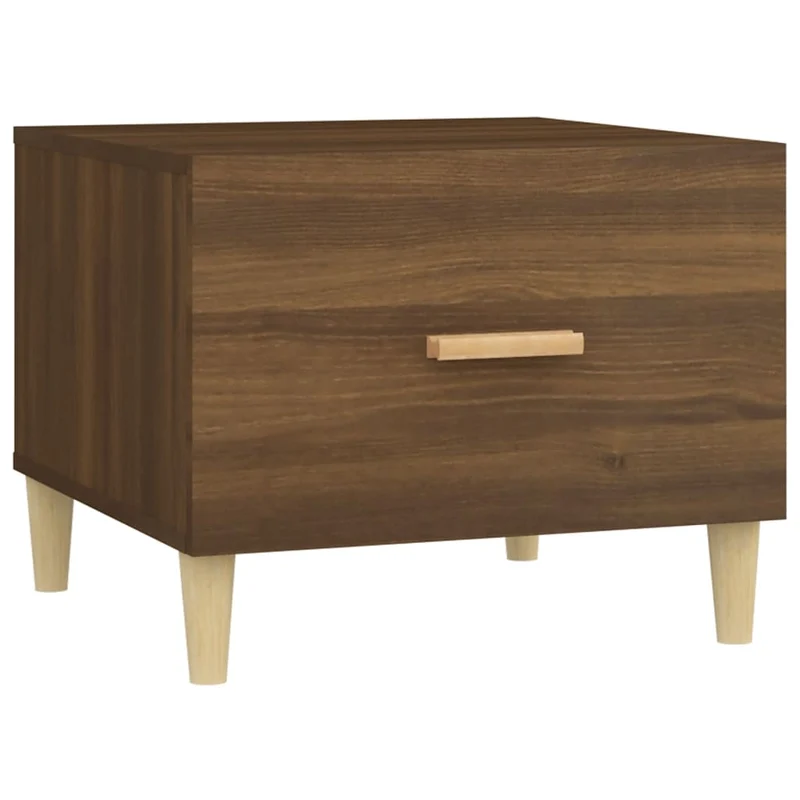 Table basse avec tiroir design moderne et contemporaine 50 x 50 x 40 cm bois d'ingénierie marron DEC038675
