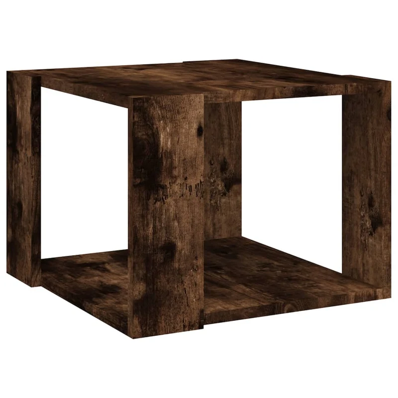 Table basse table d'appoint design rustique 40 x 40 x 30 cm bois d'ingénierie marron DEC038395