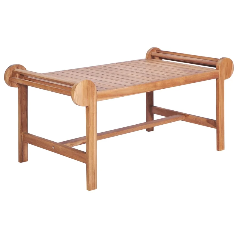 Table basse de salon design exotique 100 x 50 x 45 cm bois dur de teck finement poncé DEC036939