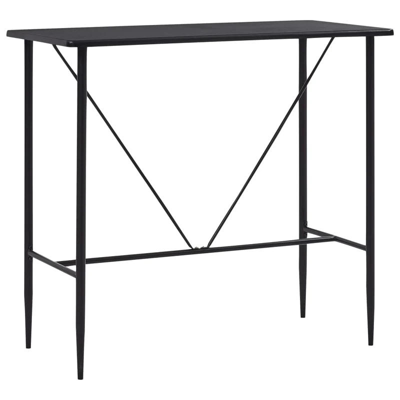Table d’appoint multifonction 120 x 60 x 110 cm MDF avec revêtement PVC noir et acier DEC036484