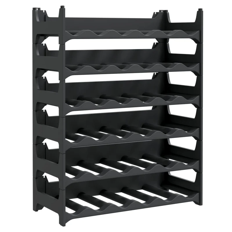 Casier range bouteilles étagère de rangement vin pour 36 bouteilles pp empilable anthracite DEC024398