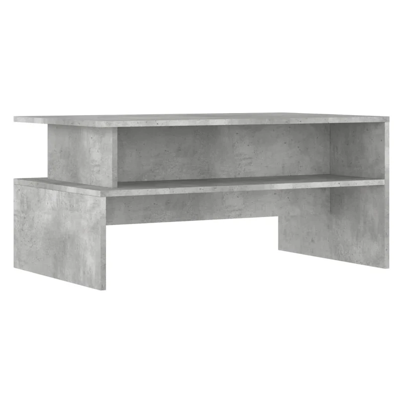 Table basse avec étagère design intemporel 90 x 55 x 42,5 cm bois d'ingénierie gris DEC039397