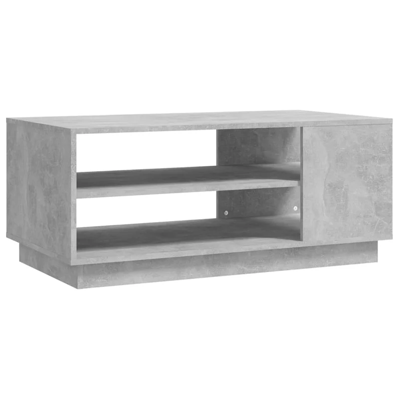 Table basse avec étagères design intemporel 102 x 55 x 43 cm bois d'ingénierie gris DEC039269