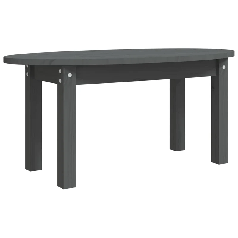 Table basse design intemporel 80 x 40 x 35 cm bois massif de pin gris DEC039196
