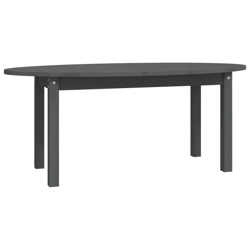 Table basse 110 x 55 x 45 cm bois massif de pin gris DEC039170