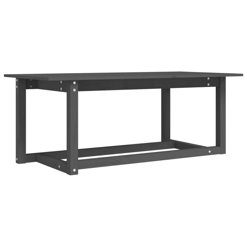 Table basse design intemporel 110 x 55 x 45 cm bois massif de pin gris DEC039168