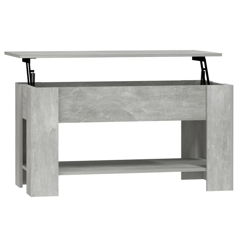 Table basse plateau relevable design moderne et contemporaine 101 x 49 x 52 cm bois d'ingénierie gris DEC039241