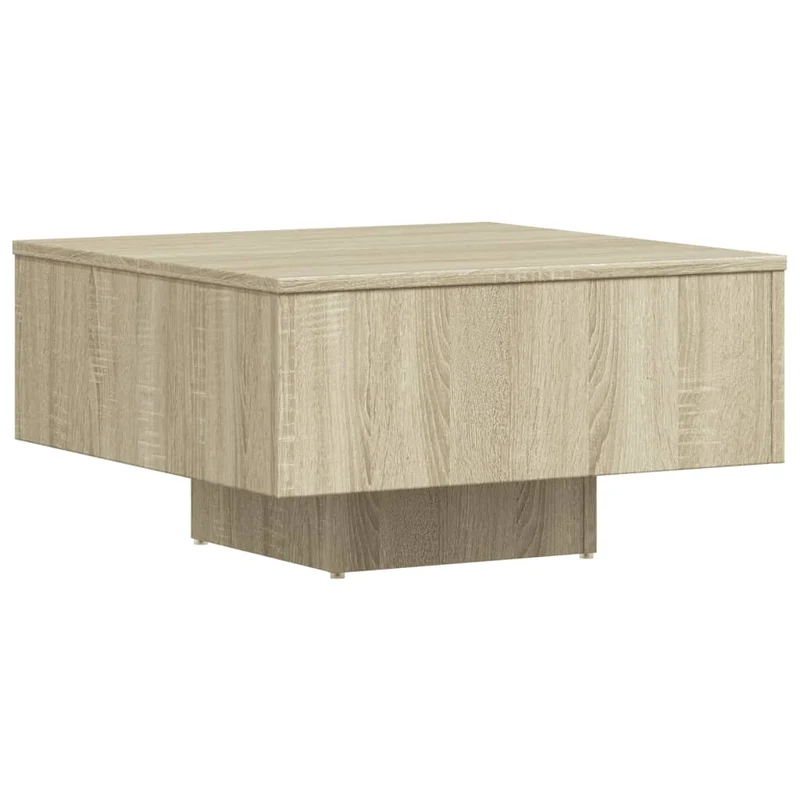 Table basse design moderne et contemporaine 60 x 60 x 31,5 cm bois d'ingénierie couleur chêne DEC038980