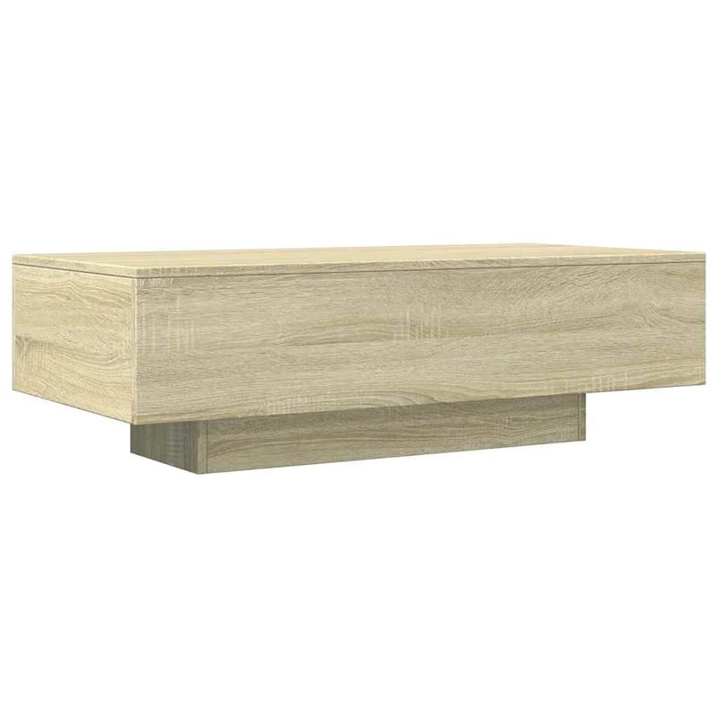 Table basse design rustique 100 x 49,5 x 31 cm bois d'ingénierie couleur chêne DEC038843