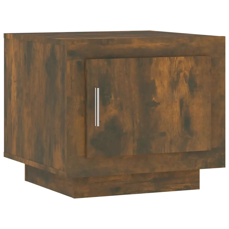 Table basse avec compartiment avec porte design moderne et contemporaine 51 x 50 x 45 cm bois d'ingénierie marron DEC038423
