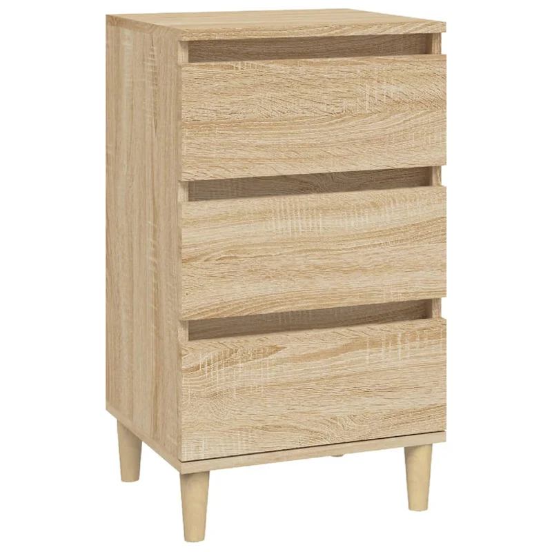 Table de chevet avec 3 tiroirs 40 x 35 x 70 cm bois d'ingénierie couleur chêne DEC033846