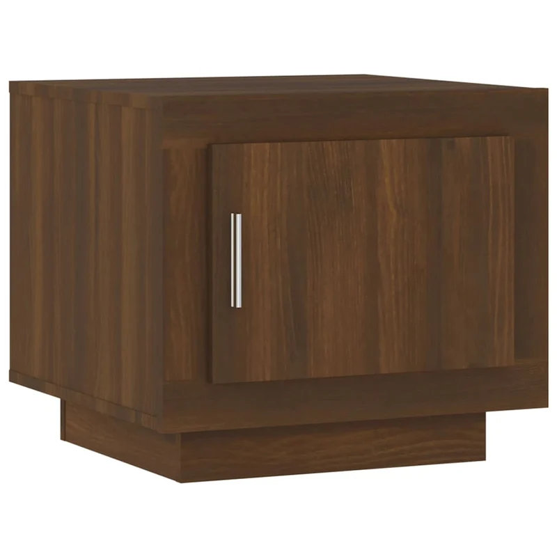 Table basse avec compartiment avec porte design moderne et contemporaine 51 x 50 x 45 cm bois d'ingénierie marron DEC038688