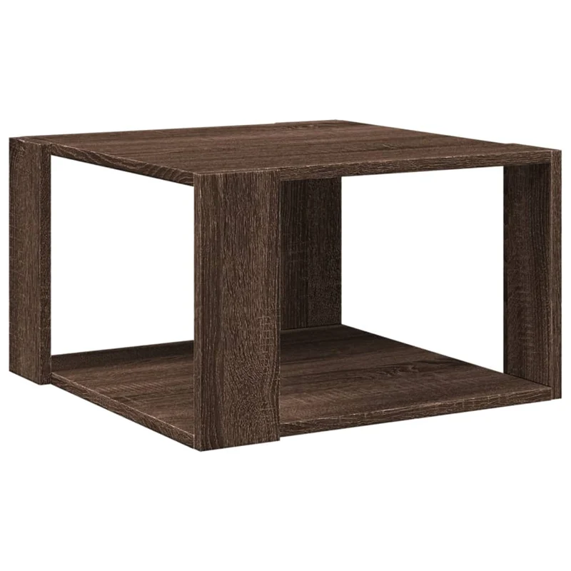 Table basse design moderne et contemporaine 51,5 x 51,5 x 30 cm bois d'ingénierie marron DEC038686
