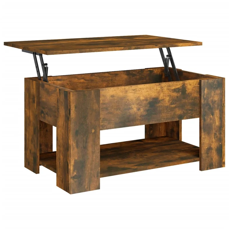 Table basse dessus relevable design moderne et contemporaine 79 x 49 x 41 cm bois d'ingénierie marron DEC038473