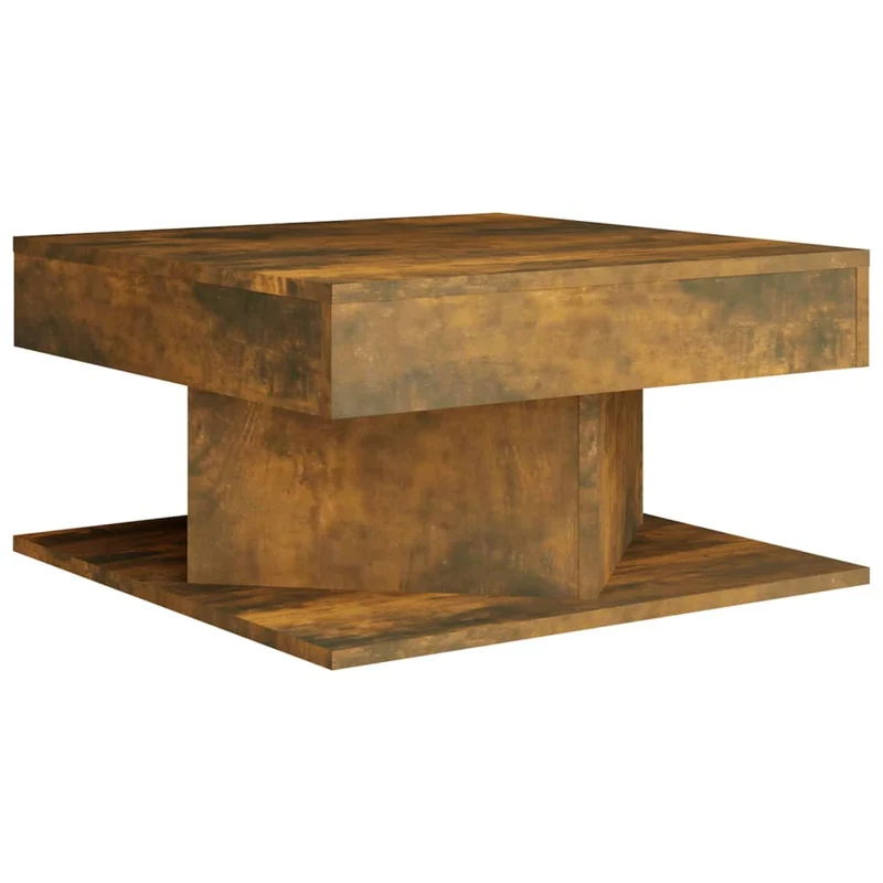 Table basse design moderne et contemporaine 57 x 57 x 30 cm bois d'ingénierie marron DEC038437
